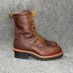 Red Wing LoggerMax 9" Work Boots Men's 10 Brown Leather Waterproof Logger Boots